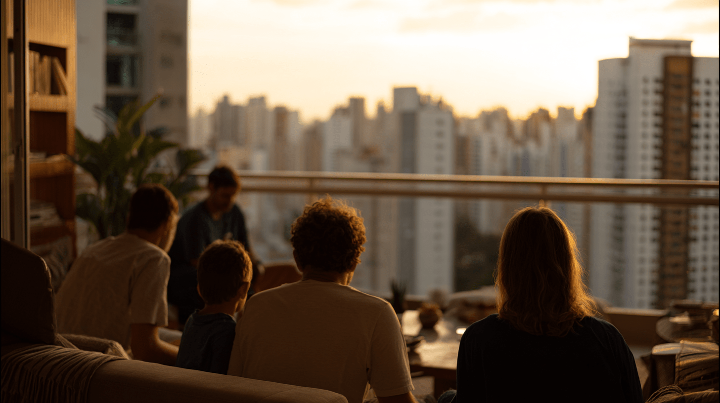 pessoas olhando o por do sol em são paulo